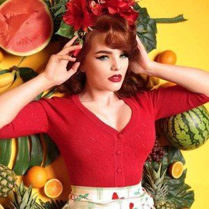 Modcloth Collectif Vintage - Evie Heart Cardigan